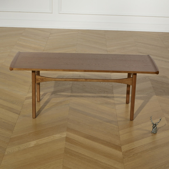 DALHIA – Nordic-style coffee table in solid wood, walnut finish