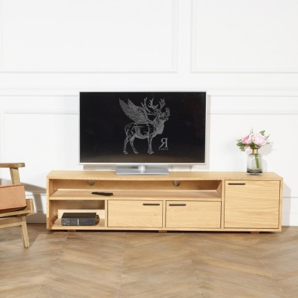 meuble tv et commode en bois massif chene pin ou acacia