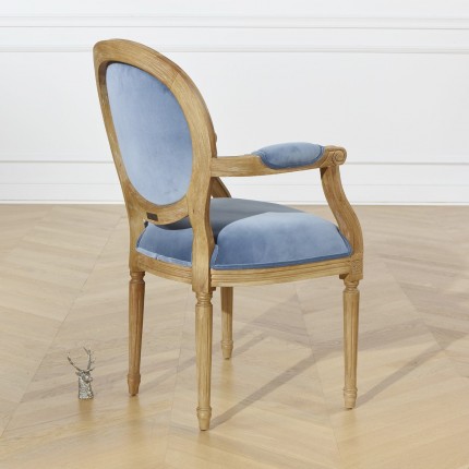 MEDAILLON - Fauteuil de table Bleu Louis