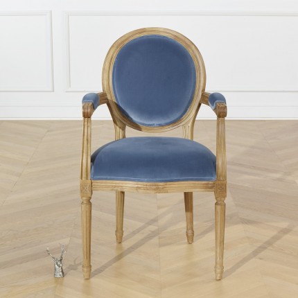 MEDAILLON - Fauteuil de table Bleu Louis