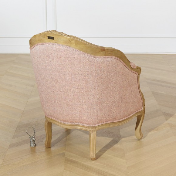 Alexandre - Fauteuil Bergère rouge en bois massif cérusé