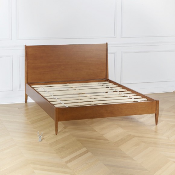 DALHIA - Lit Double Queen Size Scandinave en Bois 160x200