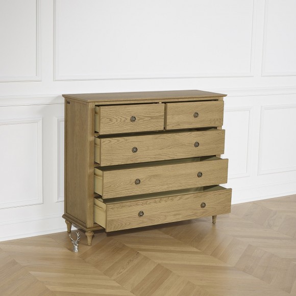 Commode Olivia, 2 + 3 Tiroirs Chêne