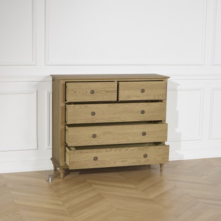 Commode Olivia, 2 + 3 Tiroirs Chêne