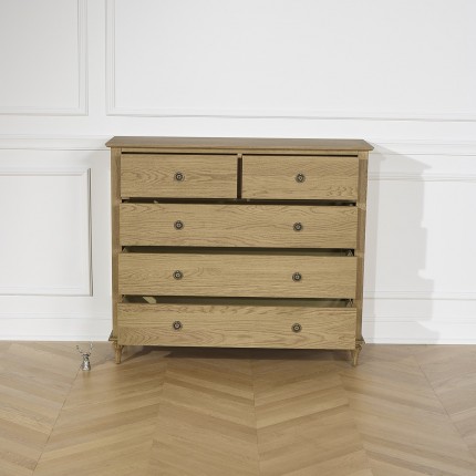 Commode Olivia, 2 + 3 Tiroirs Chêne