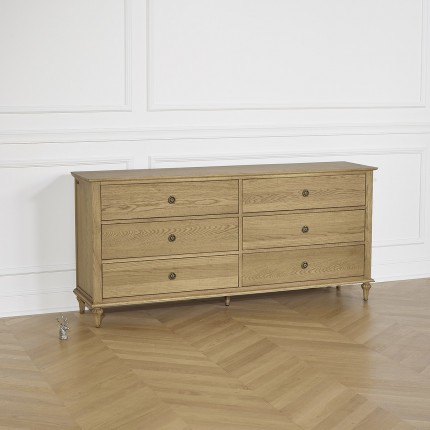 Commode OLIVIA 6 tiroirs en chêne