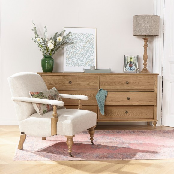 Commode OLIVIA 6 tiroirs en chêne