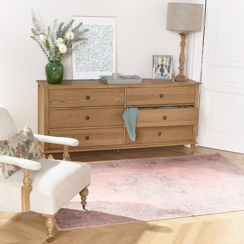 Commode OLIVIA 6 tiroirs en chêne