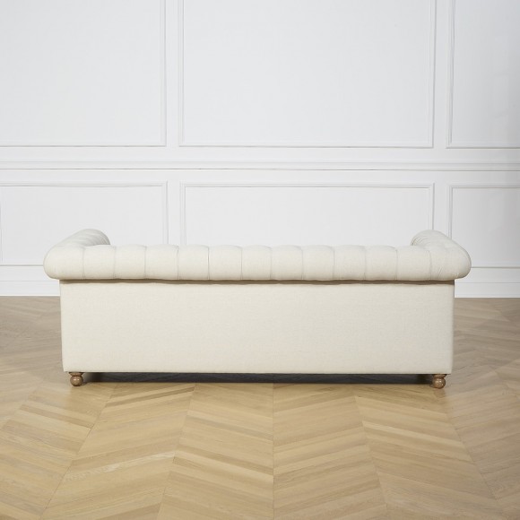 Canapé CHESTERFIELD, lin gris