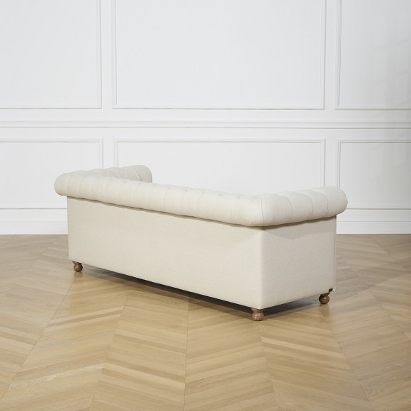 Canapé CHESTERFIELD, lin gris