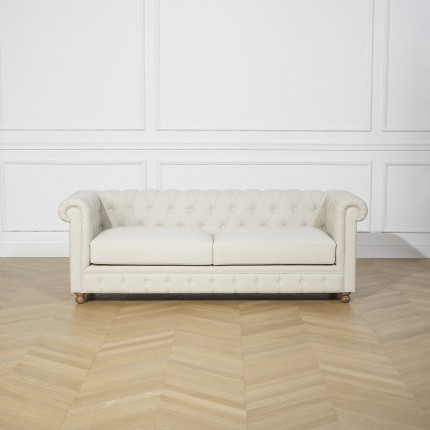 Canapé CHESTERFIELD, lin gris