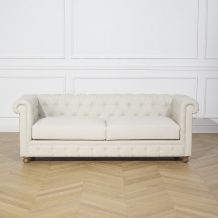 Canapé CHESTERFIELD, lin gris