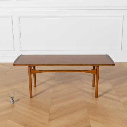 DALHIA – Nordic-style coffee table in solid wood, walnut stain