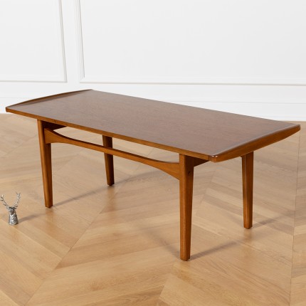 DALHIA – Nordic-style coffee table in solid wood, walnut stain