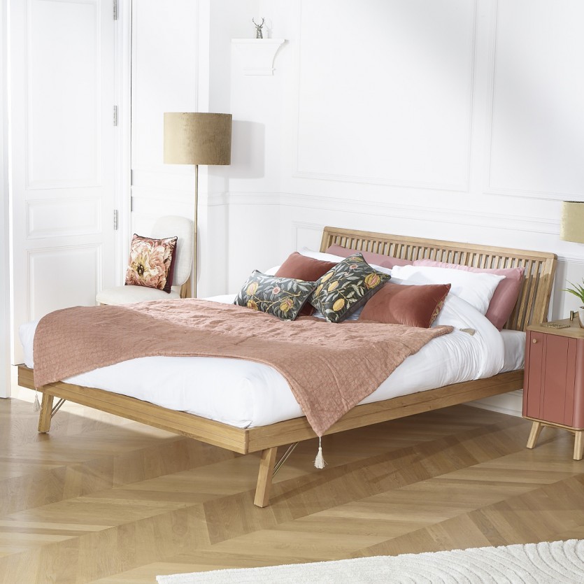 GABRIEL - Double bed, modern style in solid wood 160 x 200