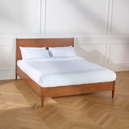 DALHIA - Letto matrimoniale stile scandinavo in legno 140 x 200