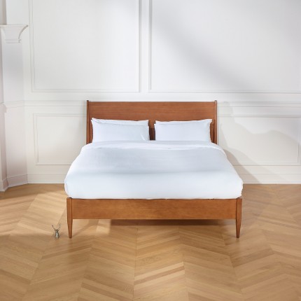 DALHIA - Letto matrimoniale stile scandinavo in legno 140 x 200