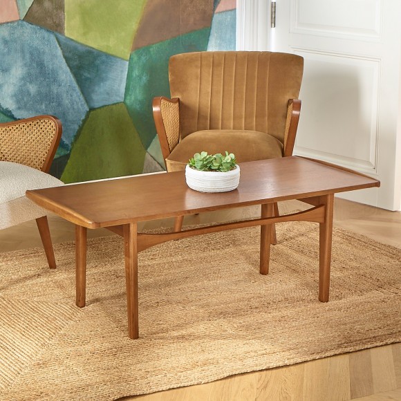 DALHIA – Nordic-style coffee table in solid wood, walnut stain