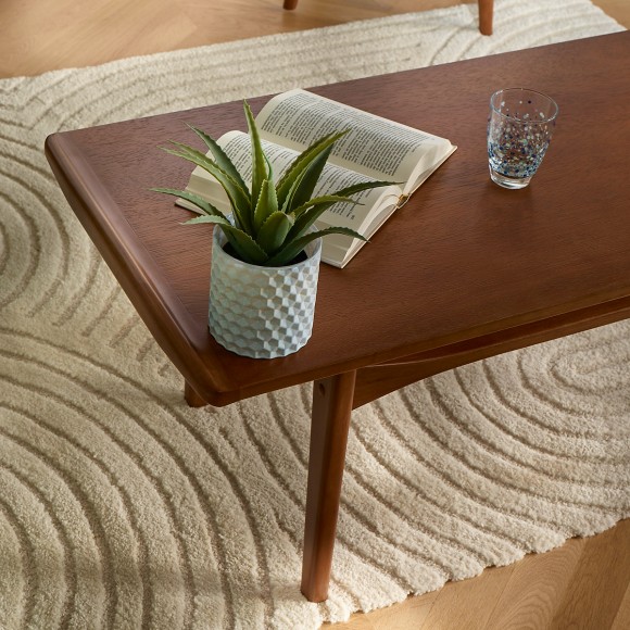 DALHIA – Nordic-style coffee table in solid wood, walnut stain