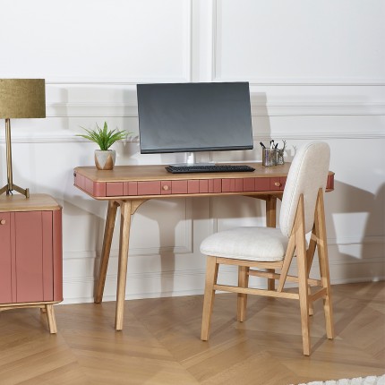 KYOTO - Modern style desk, oak top, 2 drawers