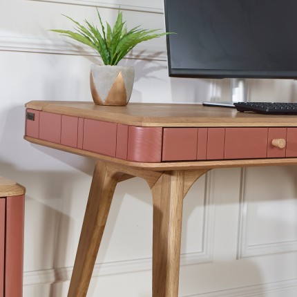 KYOTO - Modern style desk, oak top, 2 drawers