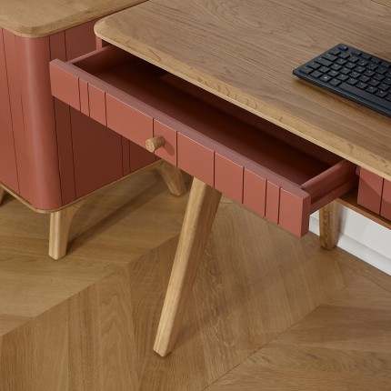 KYOTO - Modern style desk, oak top, 2 drawers