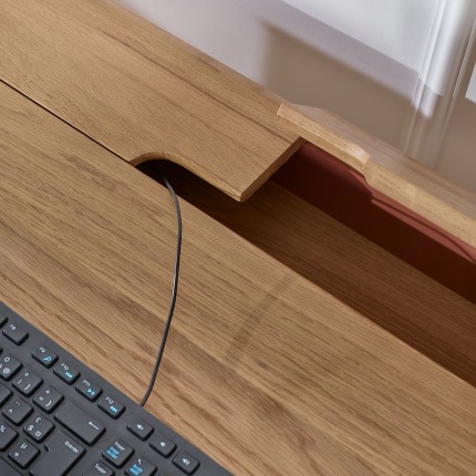 KYOTO - Modern style desk, oak top, 2 drawers