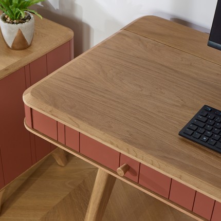 KYOTO - Modern style desk, oak top, 2 drawers