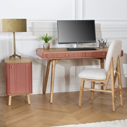 KYOTO - Modern style desk, oak top, 2 drawers