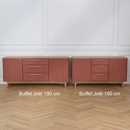 JOËL - Buffet da sala da pranzo stile moderno in legno massiccio 190 cm