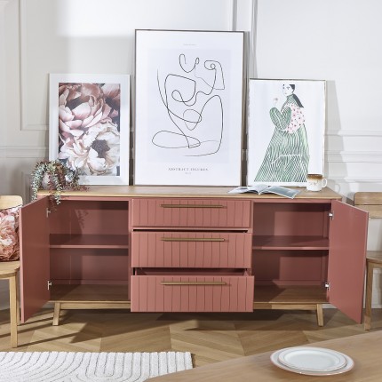 JOËL - Modern style solid wood dining room buffet 190 cm