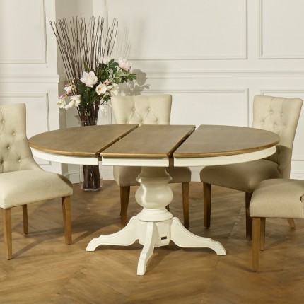 Table de repas rallonge centrale blanche robin des bois