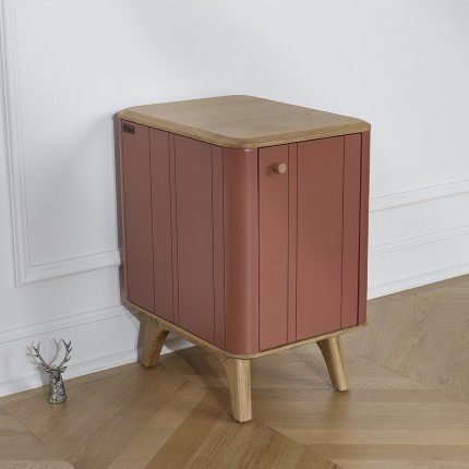 KYOTO - Modern style bedside table in oak, 1 door, 1 shelf