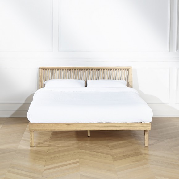 GABRIEL - Cama de dos plazas, estilo moderno de madera maciza 160 x 200