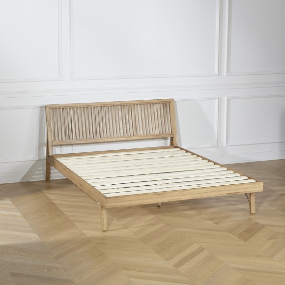 GABRIEL - Cama de dos plazas, estilo moderno de madera maciza 160 x 200