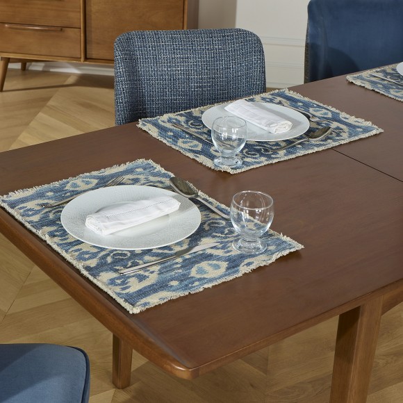 DALHIA - Mesa de comedor extensible de madera, estilo nórdico, 6/8 plazas